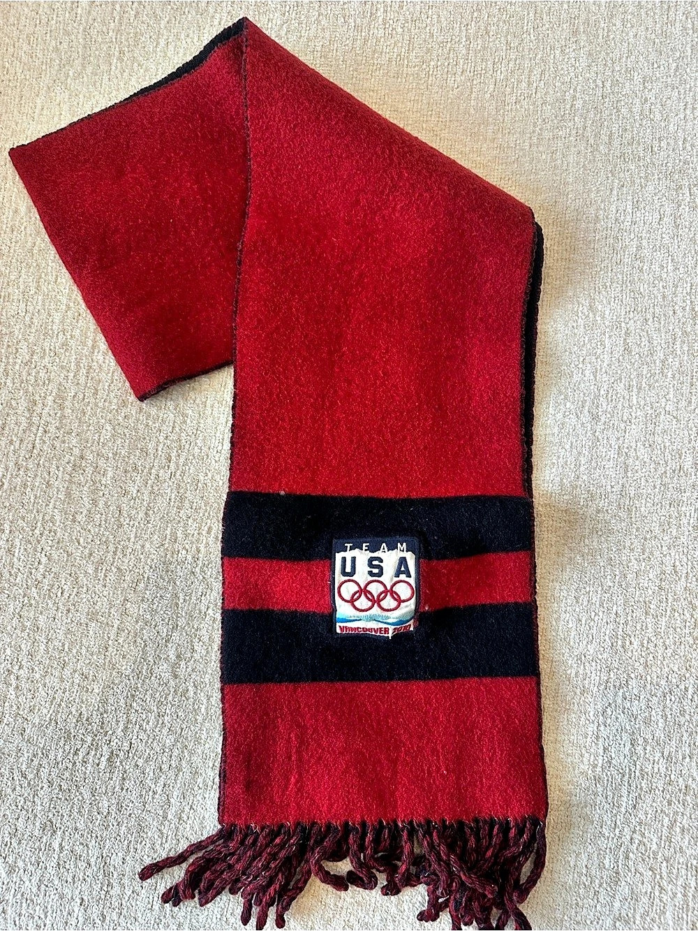 Polo Ralph Lauren Team USA Vancouver 2010 scarf Red & Black Striped Scarf